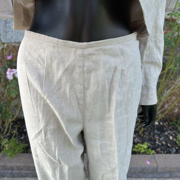 Liz Claiborne Linen 2 Piece Set Womens Size 8 Tunic Size 6 Petite Pants Beige - Picture 5 of 16